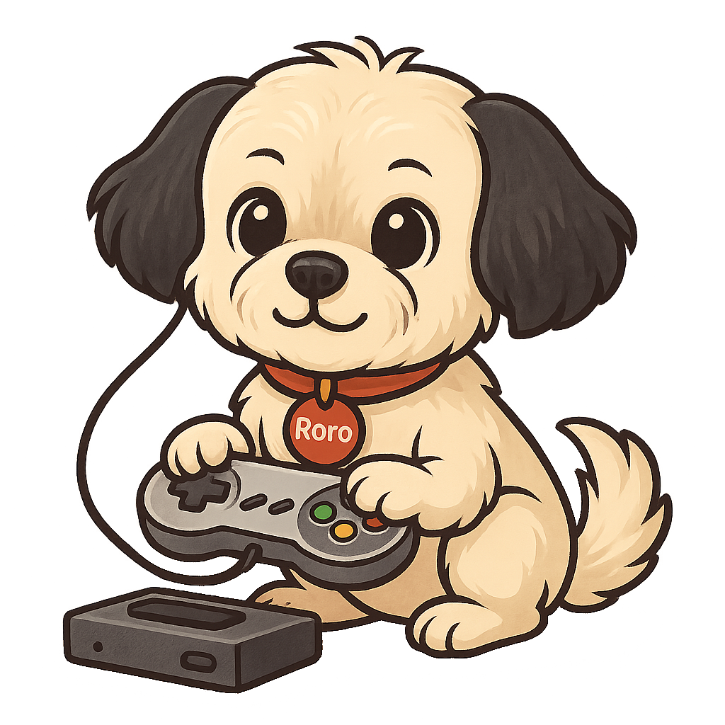 Roro holding a game controller